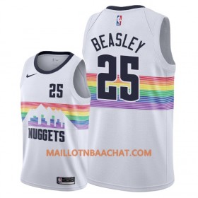 Maillot NBA Denver Nuggets Malik Beasley 25 2018-19 Nike City Edition Blanc Swingman - Homme